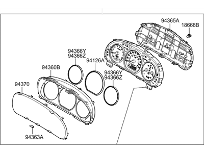 Hyundai 94001-2B251 Cluster Assembly-Instrument(Mph)