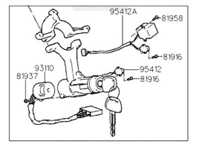 Hyundai 81900-29D01 Lock Assembly-Steering & Ignition