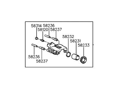 Hyundai 58281-33A00 Caliper Kit-Rear Brake, RH