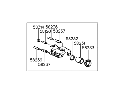 Hyundai 58280-33A00 Caliper Kit-Rear Brake, LH