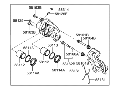 Hyundai 58190-2WA40 CALIPER Kit-Front Brake, RH