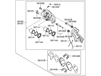 Hyundai 58130-2W400 Brake Assembly-Front, RH