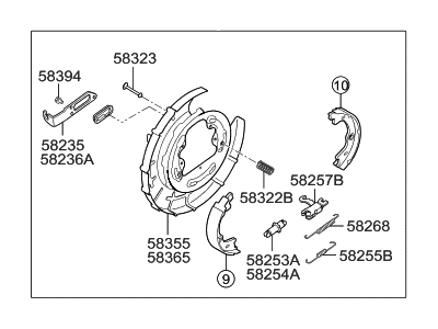 Hyundai 58270-1H000 Brake Assembly-Parking Rear, RH