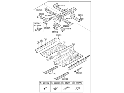 Hyundai 65100-D2000 Panel Assembly-Floor, Center