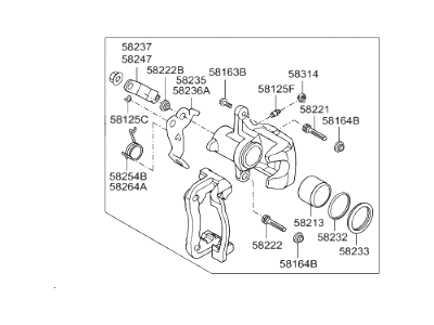 Hyundai 58311-3XA30 Caliper Kit-Rear Brake, RH