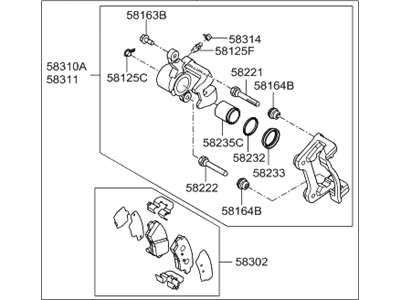 Hyundai 58210-D3000 Brake Assembly-Rear Wheel, LH