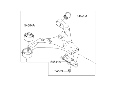 Hyundai 54501-2E000 Arm Complete-Front Lower, RH