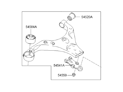 Hyundai 54501-2E100 Arm Complete-Front Lower, RH