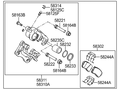 Hyundai 58210-2T600 Brake Assembly-Rear Wheel, LH