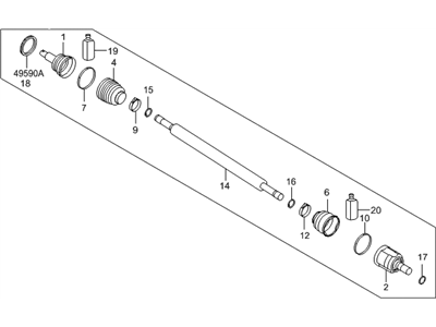 Hyundai 49501-E6050 Shaft Assembly-Drive, RH 0