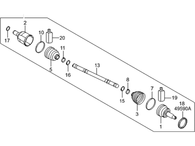 Hyundai 49500-E6000 Shaft Assembly-Drive, LH