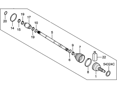 Hyundai 49526-J9100 Joint & Shaft Kit-Front Axle W