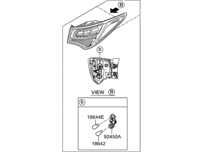Hyundai 92402-4Z500 Lamp Assembly-Rear Combination Outside, RH