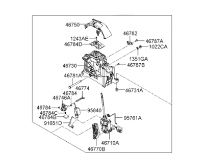 Hyundai 46700-2B230 Lever Assembly-Automatic Transmission