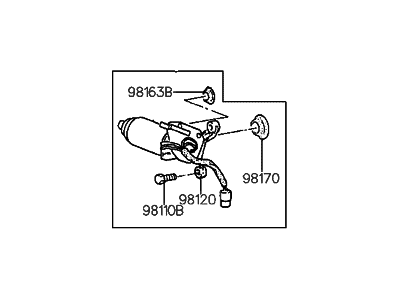 Hyundai 98100-23001 Windshield Wiper Motor Assembly