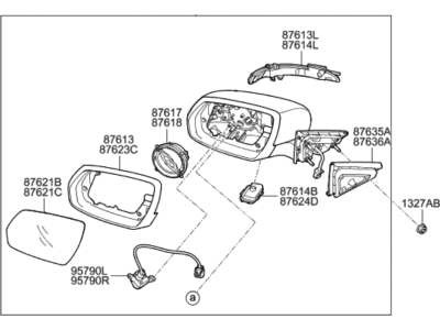 Hyundai 87610-B1BV0 Mirror Assembly-Outside Rear View, LH