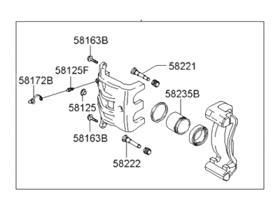 Hyundai 58310-26A00 Caliper Kit-Rear Brake, LH