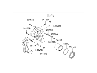 Hyundai 58180-3NA01 CALIPER Kit-Front Brake, LH