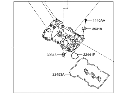 Hyundai 22410-3C700 Cover Assembly-Rocker, LH