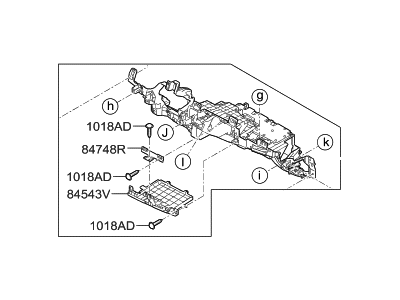 Hyundai 84545-D2000-NNB Panel Assembly-Lower Crash Pad, RH