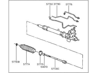Hyundai 57700-24100 Gear & Linkage Assembly-Power Steering
