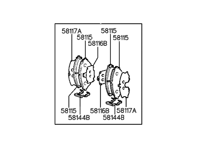 Hyundai 58101-29A00 Front Disc Brake Pad Kit