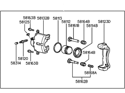 Hyundai 58180-28B00 CALIPER Kit-Front Brake, LH