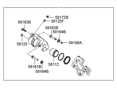 Hyundai 58180-2HA00 CALIPER Kit-Front Brake, LH