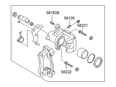 Hyundai 58310-2VA30 Caliper Kit-Rear Brake, LH