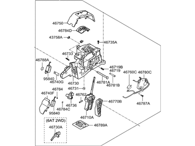 Hyundai 46700-1R220 Lever Assembly-Automatic Transmission