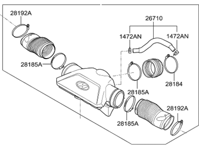 Hyundai 28130-D2000 Hose Assembly-Air Intake