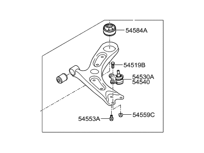 Hyundai 54501-F3000 Arm Complete-Front Lower, RH