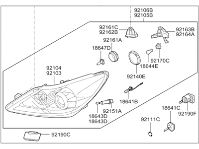 Hyundai 92102-3M080 Headlamp Assembly, Right