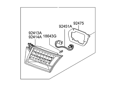 Hyundai 92404-3L000 Lamp Assembly-Rear Combination Inside, RH