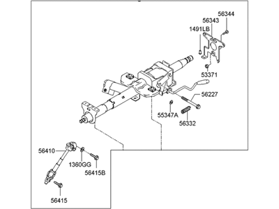 Hyundai 56300-2C000 Column & Shaft Assembly-Steering
