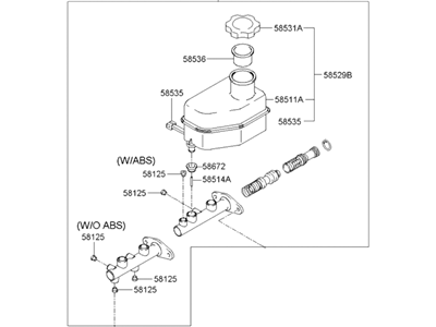 Hyundai 58510-2D200 Cylinder Assembly-Brake Master