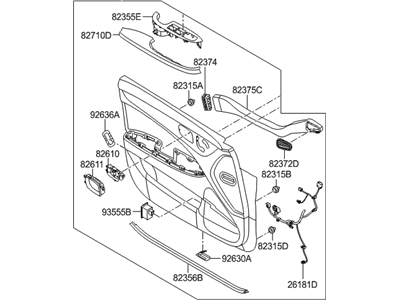 Hyundai 82305-3NIG0-RB4 Panel Assembly-Front Door Trim, LH