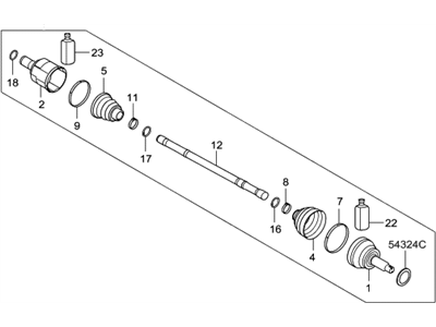 Hyundai 49500-F3100 Shaft Assembly-Drive, LH