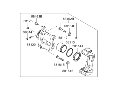 Hyundai 58180-C1A10 CALIPER Kit-Front Brake, LH