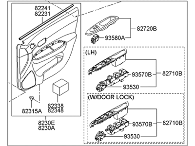 Hyundai 82302-1E040-AR Panel Complete-Front Door Trim, RH