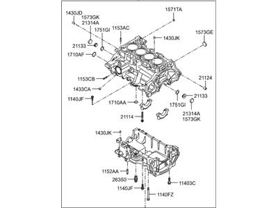 Kia 211002B600 Block Assembly-Cylinder