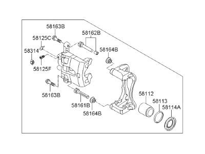 Hyundai 58180-1RA00 CALIPER Kit-Front Brake, LH