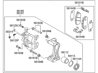 Hyundai 58130-1R100 Brake Assembly-Front, RH