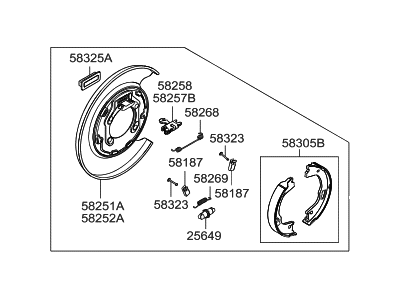 Kia 582702P000 Packing Rear Brake Assembly, Right