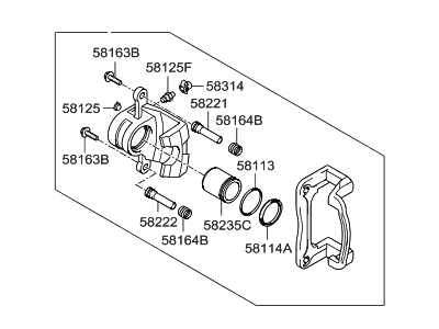 Hyundai 58310-0WA00 Caliper Kit-Rear Brake, LH