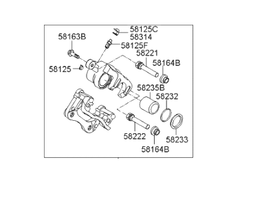 Hyundai 58310-3QA10 Caliper Kit-Rear Brake, LH