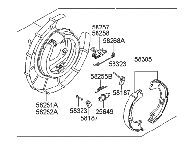 Hyundai 58270-3Q100 Brake Assembly-Parking Rear, RH