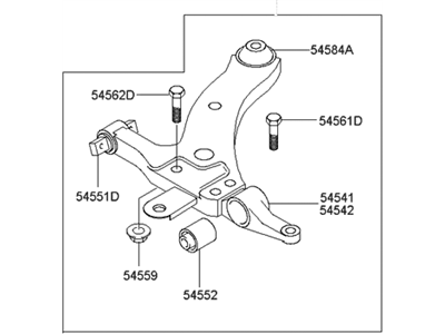 Hyundai 54501-38010 Arm Complete-Front Lower, RH