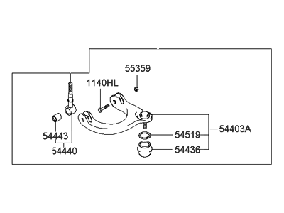 Hyundai 54420-38000 Arm Assembly-Front Upper, RH