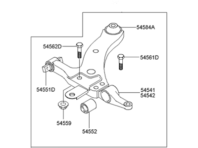 Hyundai 54500-38010 Arm Complete-Front Lower, LH